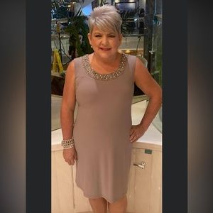 Taupe cocktail dress